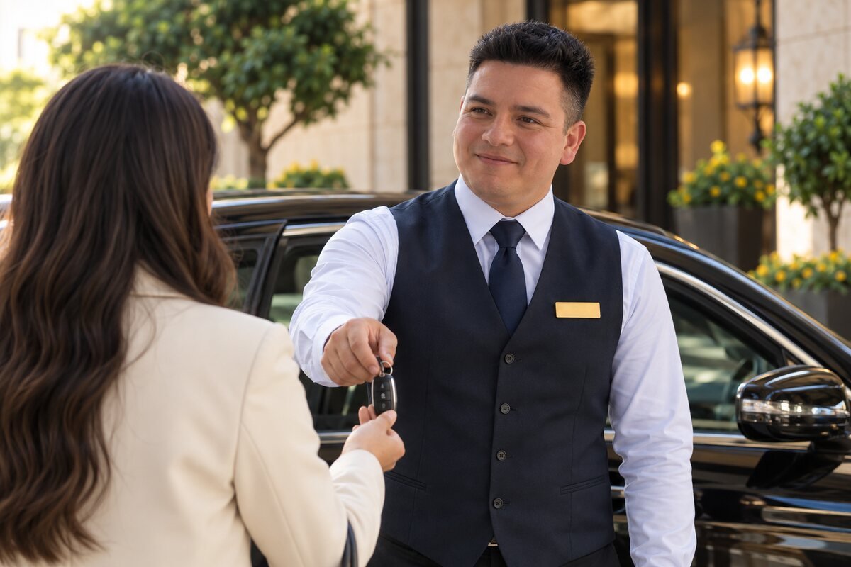 Valet attendant ready to welcome guests